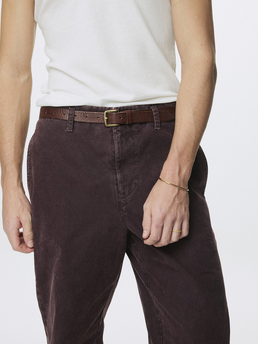 Tonywack - Garment Dyed Cotton Straight Pants (Faded Burgundy) product image 5 | TRAB K-Fashion Australia