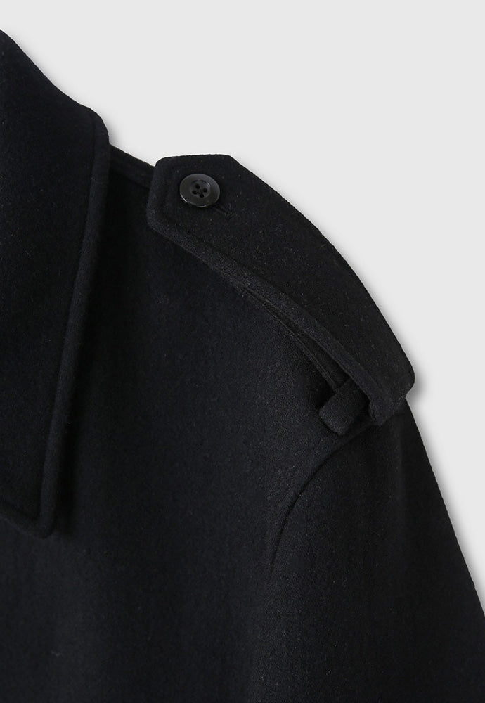 Tonywack - Felted Wool Epaulet Bomber Jacket (Black) product image 13 | TRAB K-Fashion Australia