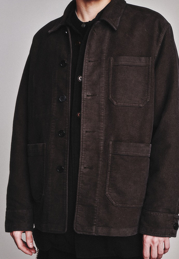 Art if acts - Washed Moleskin French Work Jacket (Stone) product image 1 | TRAB K-Fashion Australia