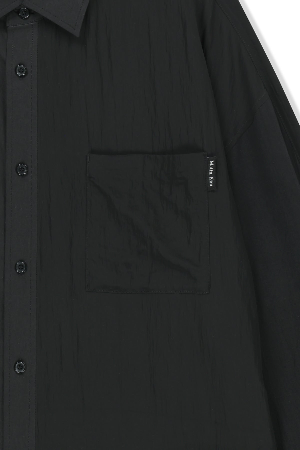 Matin Kim - Mixed Panel Over Fit Shirt (Black) product image 5 | TRAB K-Fashion Australia