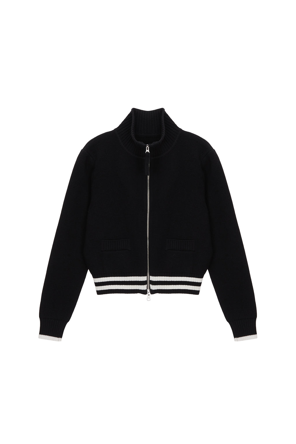 Matin Kim - Spell Point Stripe Wool Blended Knit Cardigan (Black) product image 3 | TRAB K-Fashion Australia