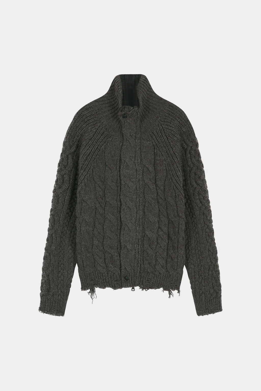 Andersson Bell - Fisherman Cable Zip-Up Sweater (Brown) product image 10 | TRAB K-Fashion Australia