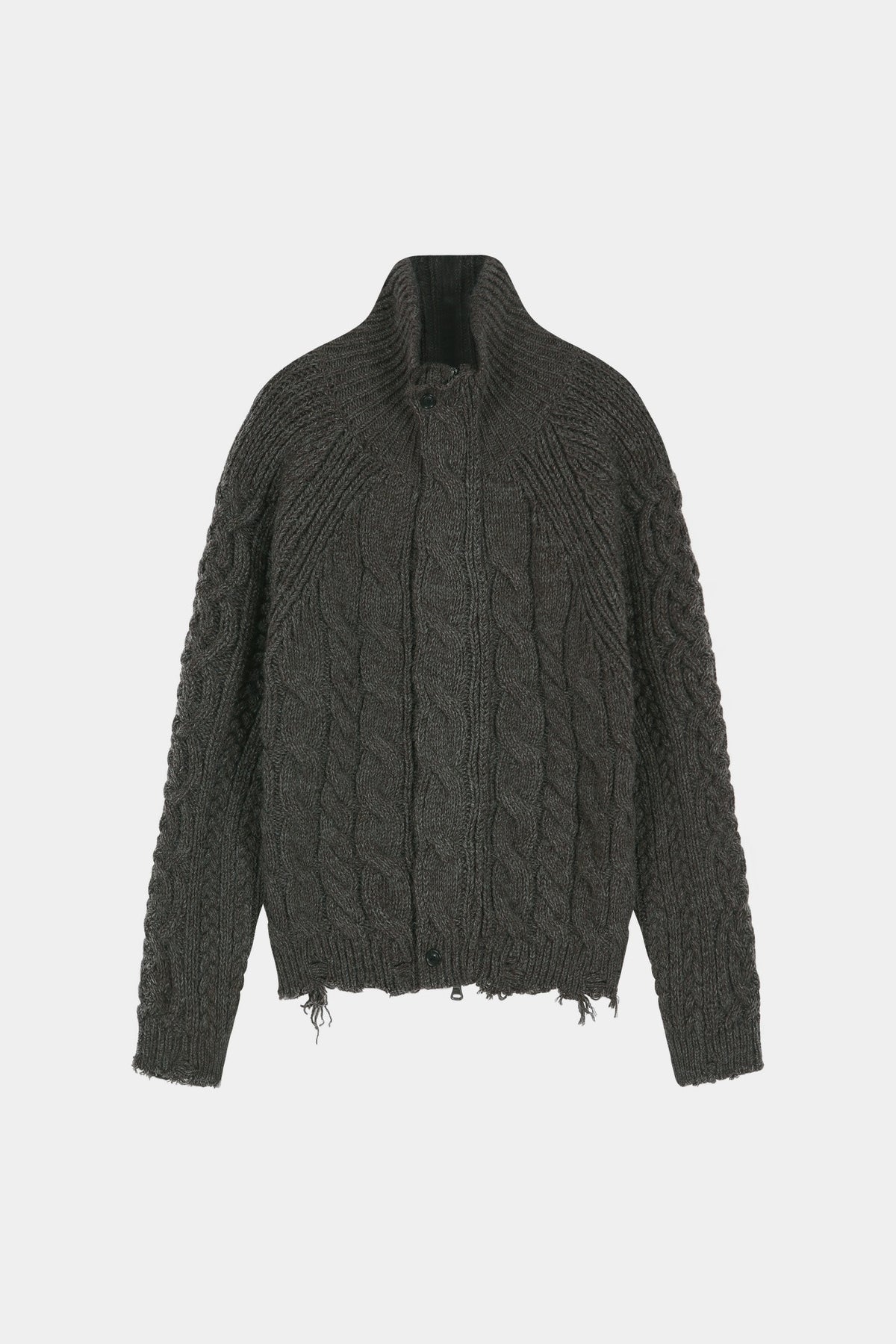 Andersson Bell - Fisherman Cable Zip-Up Sweater (Brown) product image 10 | TRAB K-Fashion Australia