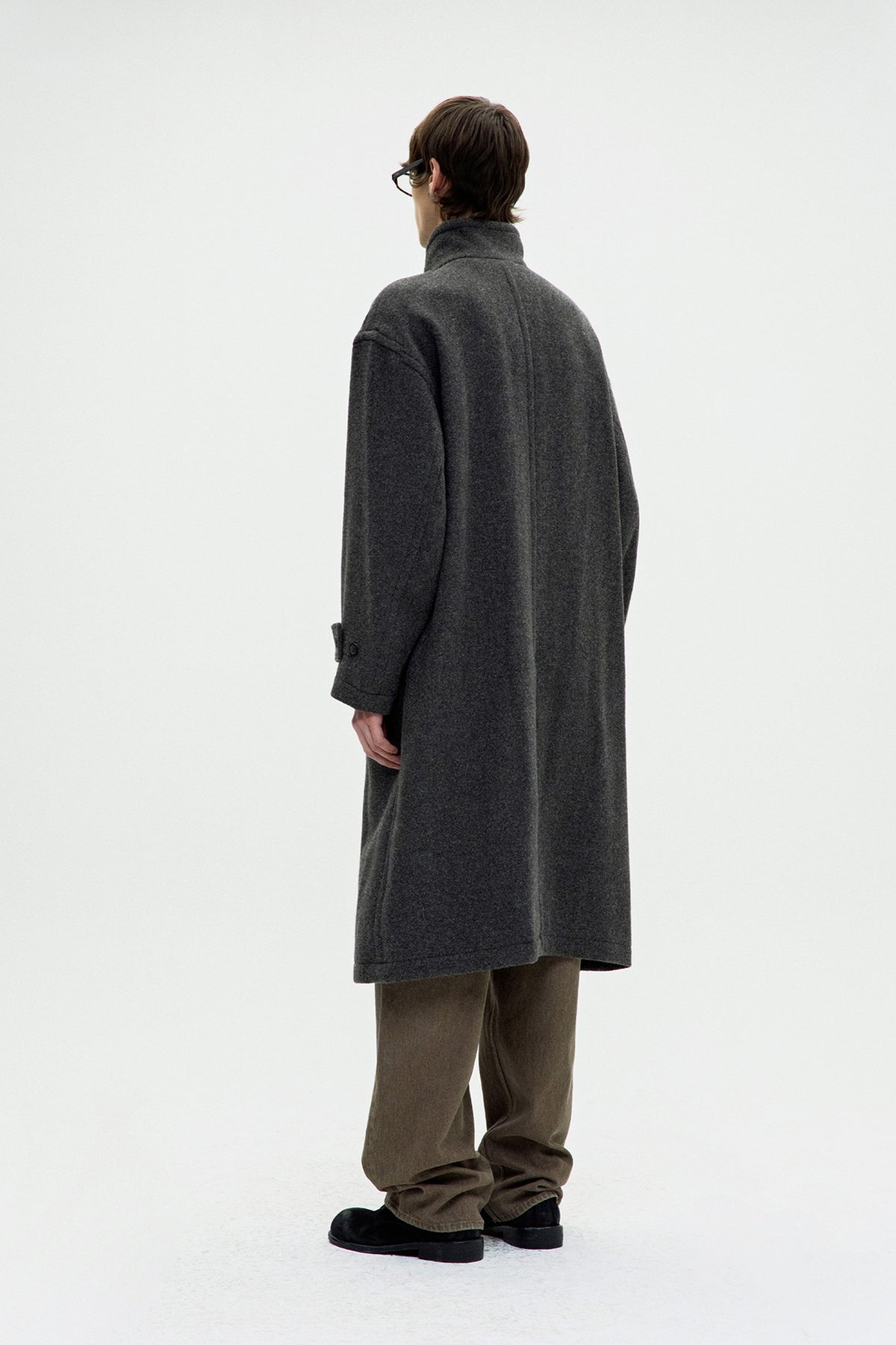 Coor - Cashmere Blend High Neck Coat (Cinder Gray) product image 4 | TRAB K-Fashion Australia