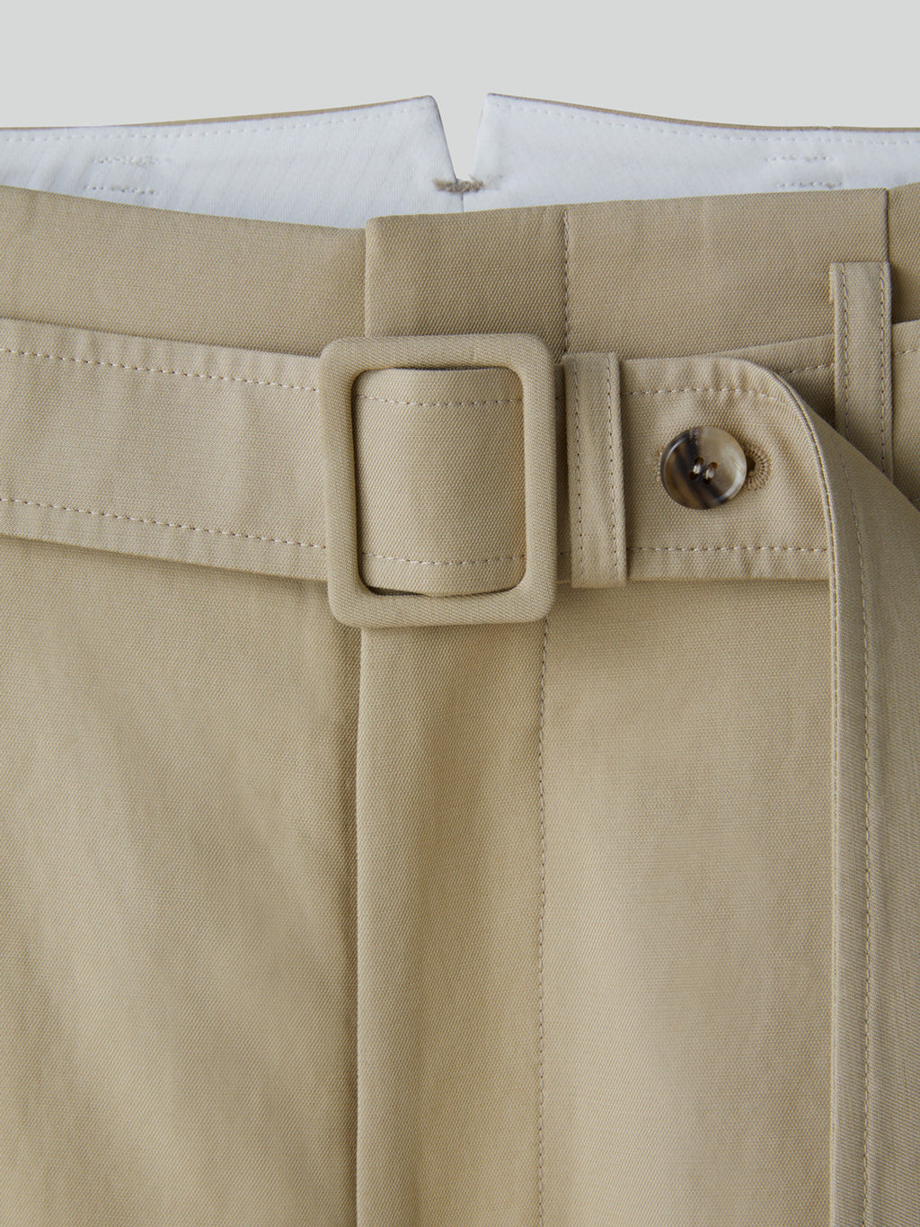 Recto - High Waist Belted Pants (Khaki Beige) product image 7 | TRAB K-Fashion Australia