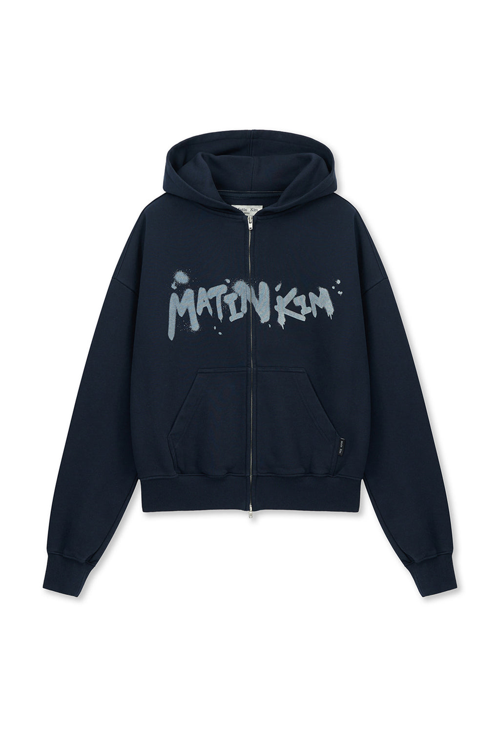 Matin Kim - Graffiti Logo Hoody Zip Up (Navy) product image 1 | TRAB K-Fashion Australia