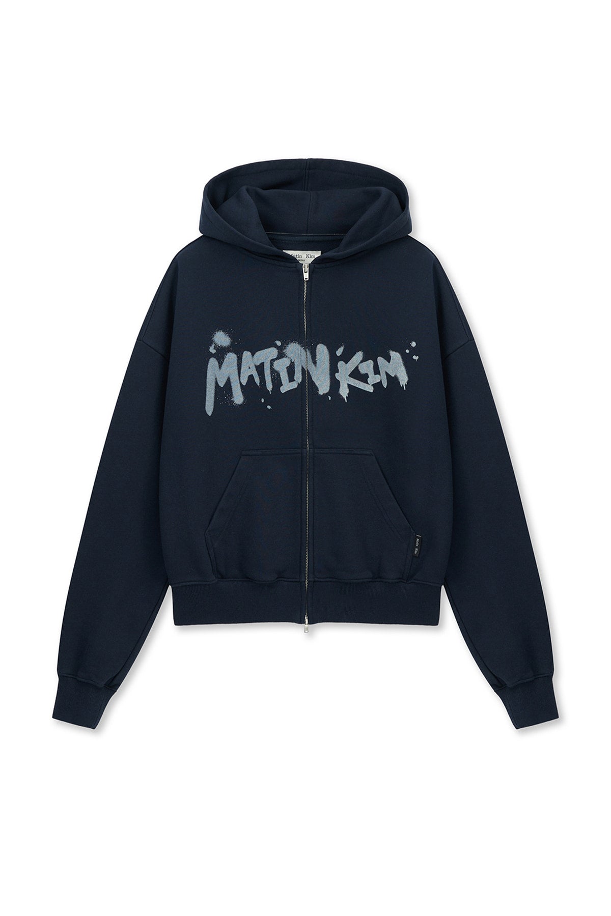 Matin Kim - Graffiti Logo Hoody Zip Up (Navy) product image 1 | TRAB K-Fashion Australia