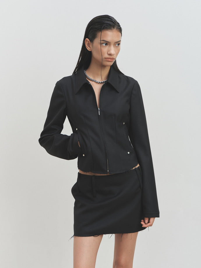 Tonywack - Distressed Wool Mini-Skirt (Black) product image 3 | TRAB K-Fashion Australia