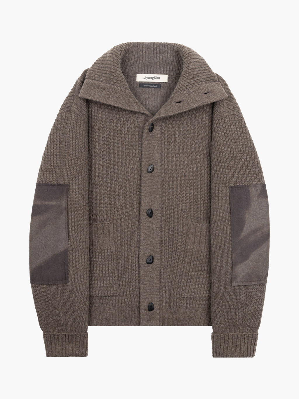 Jiyong Kim - Sun-Bleached Wide Collar Knit Cardigan (Brown) product image 9 | TRAB K-Fashion Australia