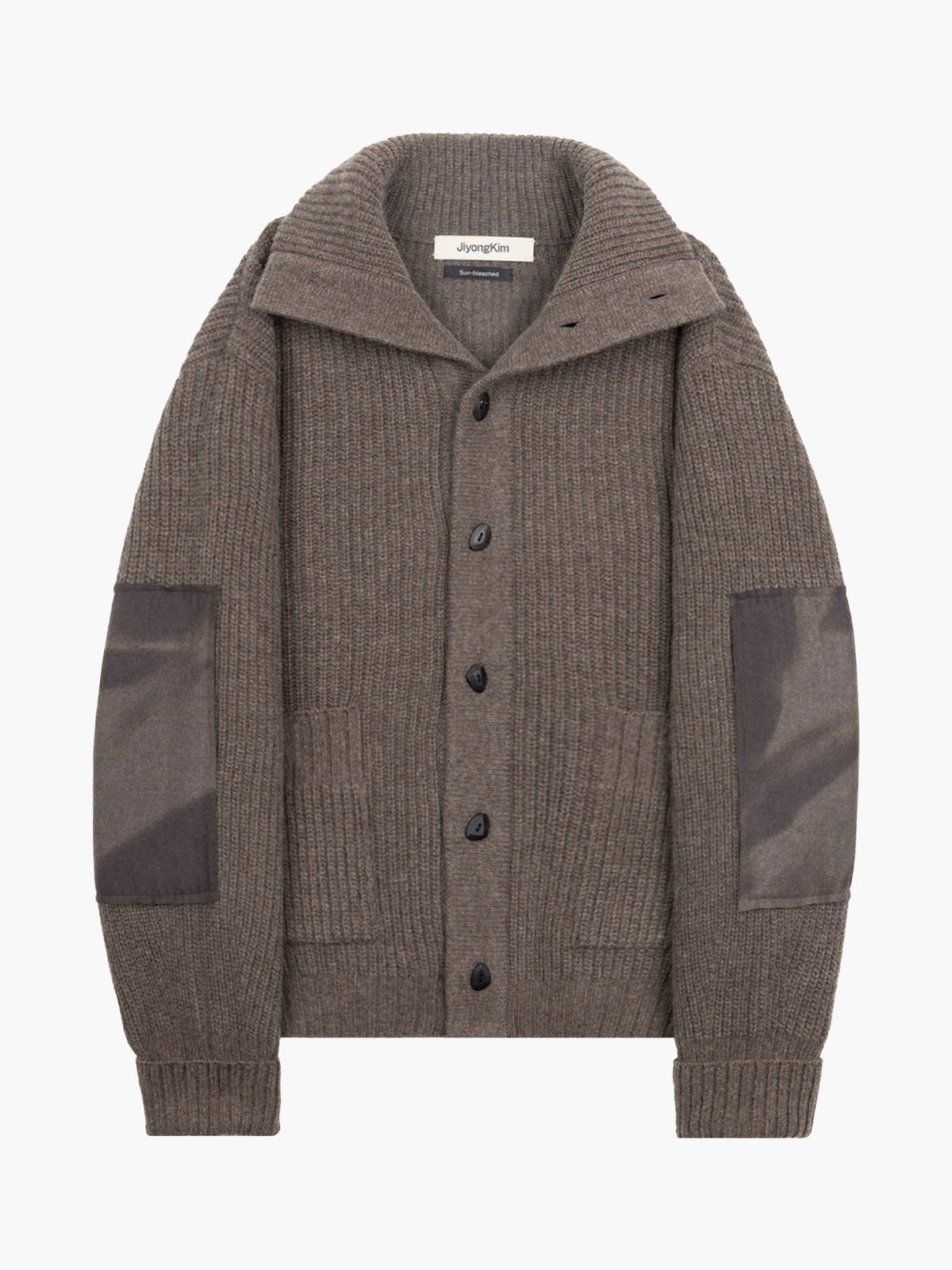 Jiyong Kim - Sun-Bleached Wide Collar Knit Cardigan (Brown) product image 9 | TRAB K-Fashion Australia