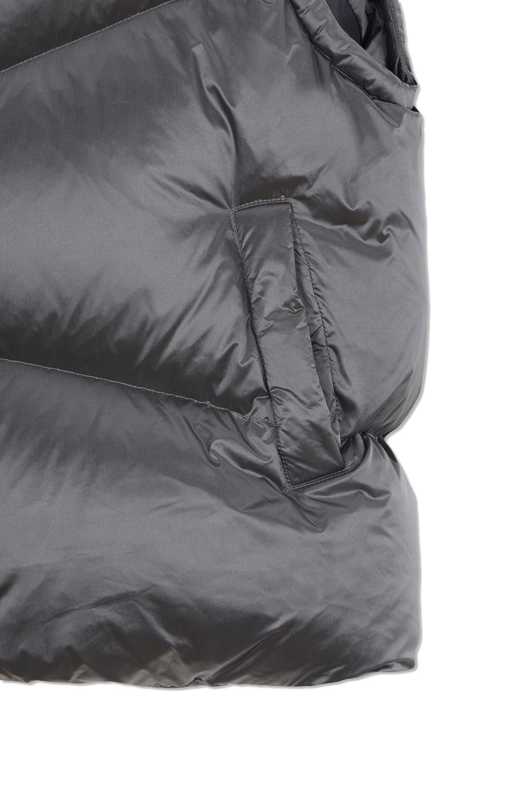 Matin Kim - Unbalance Quilted Down Vest (Grey) product image 4 | TRAB K-Fashion Australia