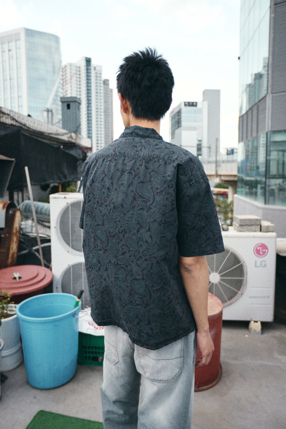 Hatchingroom - Box Shirt Dyed Paisley (Charcoal) product image 6 | TRAB K-Fashion Australia