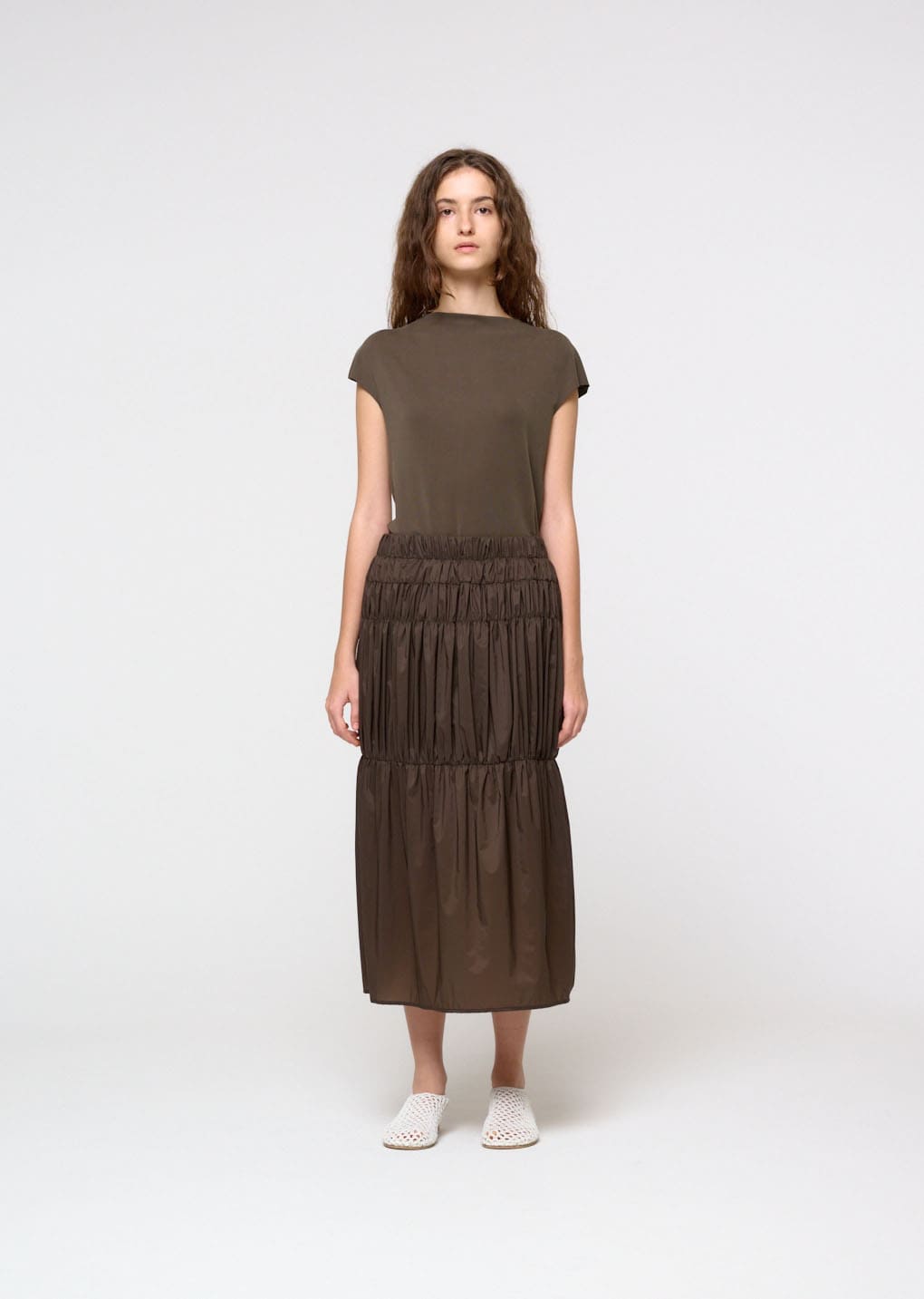 Amomento - Jersey Mock Neck Top (Brown) product image 2 | TRAB K-Fashion Australia