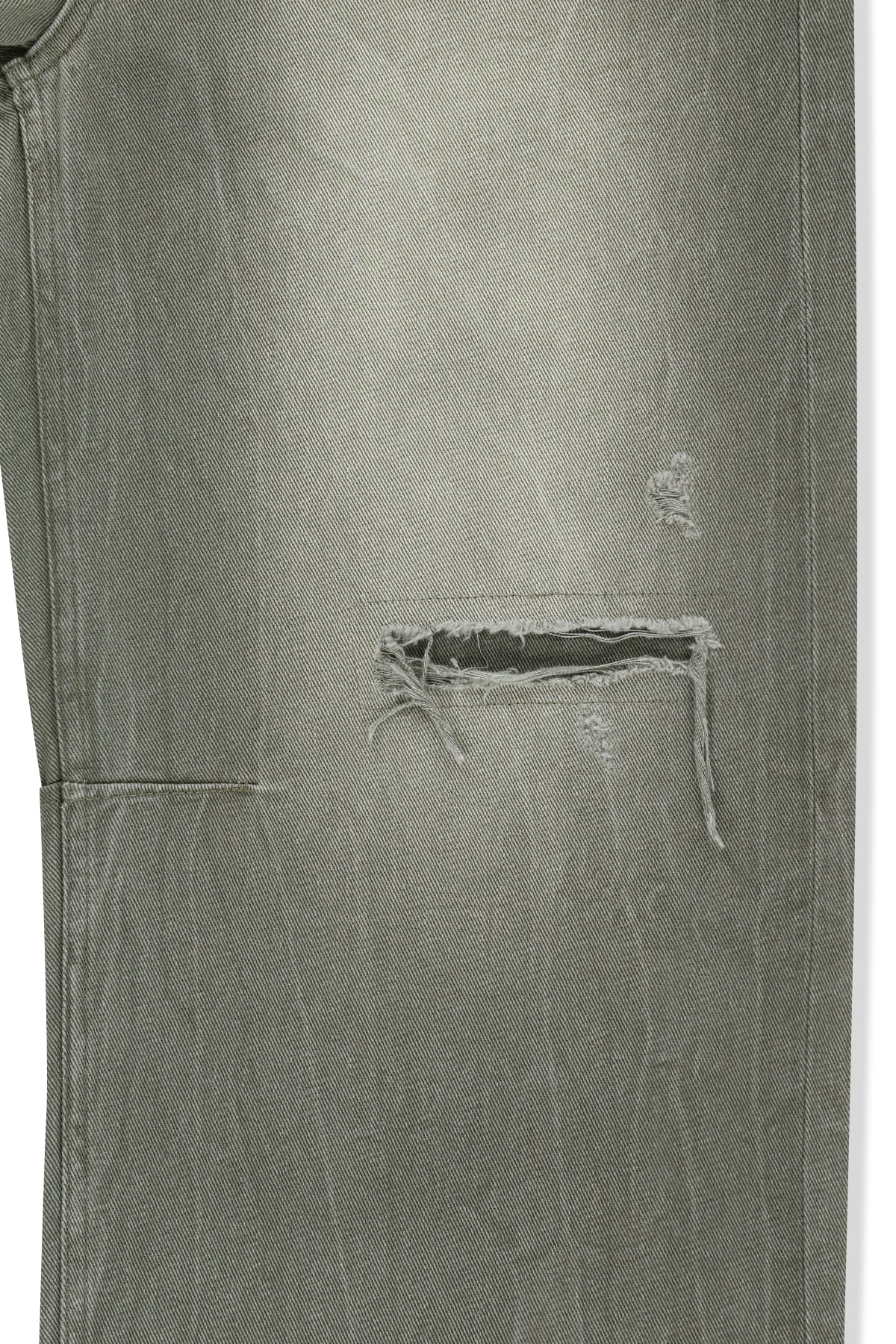 Matin Kim - Back Logo Washed Denim Pants (Khaki) product image 5 | TRAB K-Fashion Australia
