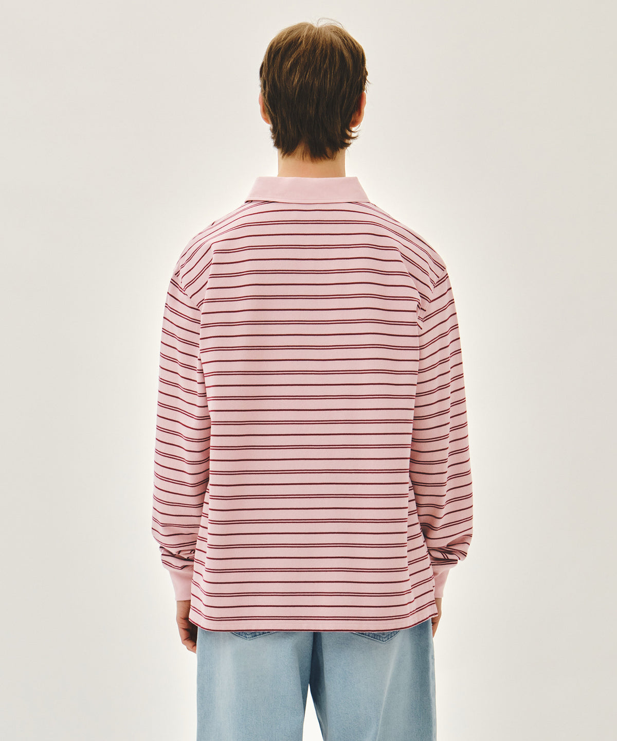 Marithe & Francois Girbaud - Stripe Pique Long Sleeve Tee (Pink) product image 3 | TRAB K-Fashion Australia
