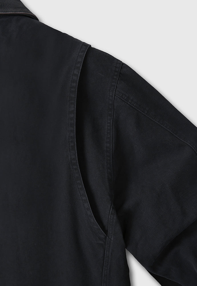 Tonywack - Leather Collar Garment-Washed Chore Jacket (Faded Black) product image 14 | TRAB K-Fashion Australia