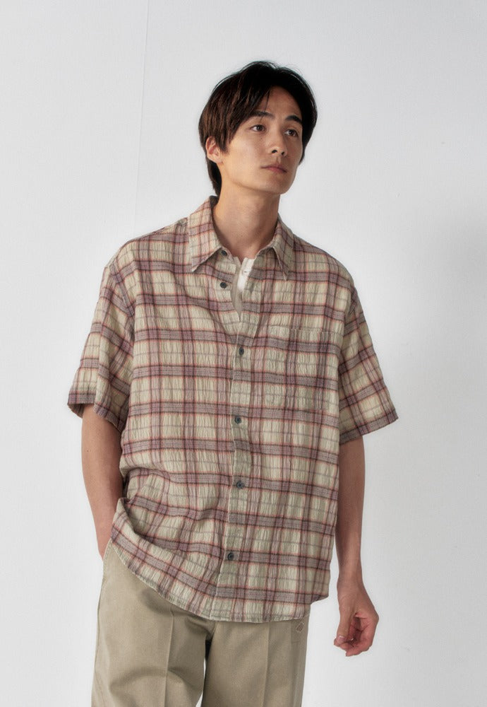 Art if acts - Vintage Check Half Shirt (Jade) product image 1 | TRAB K-Fashion Australia