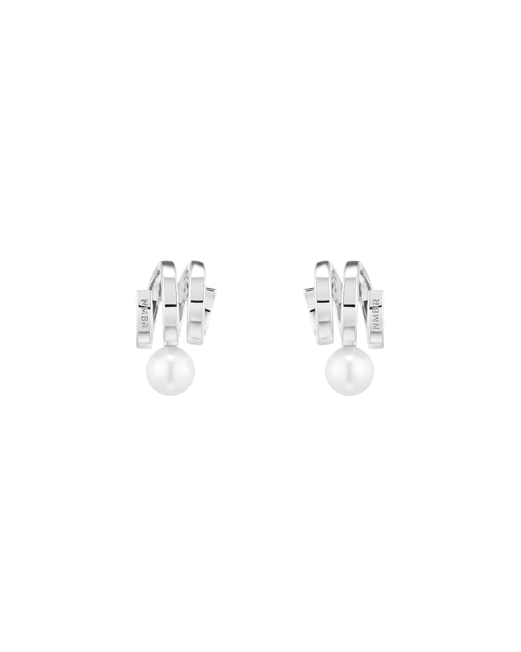 Numbering - Flat Coil with Pearl Earrings #4107 product image 5 | TRAB K-Fashion Australia