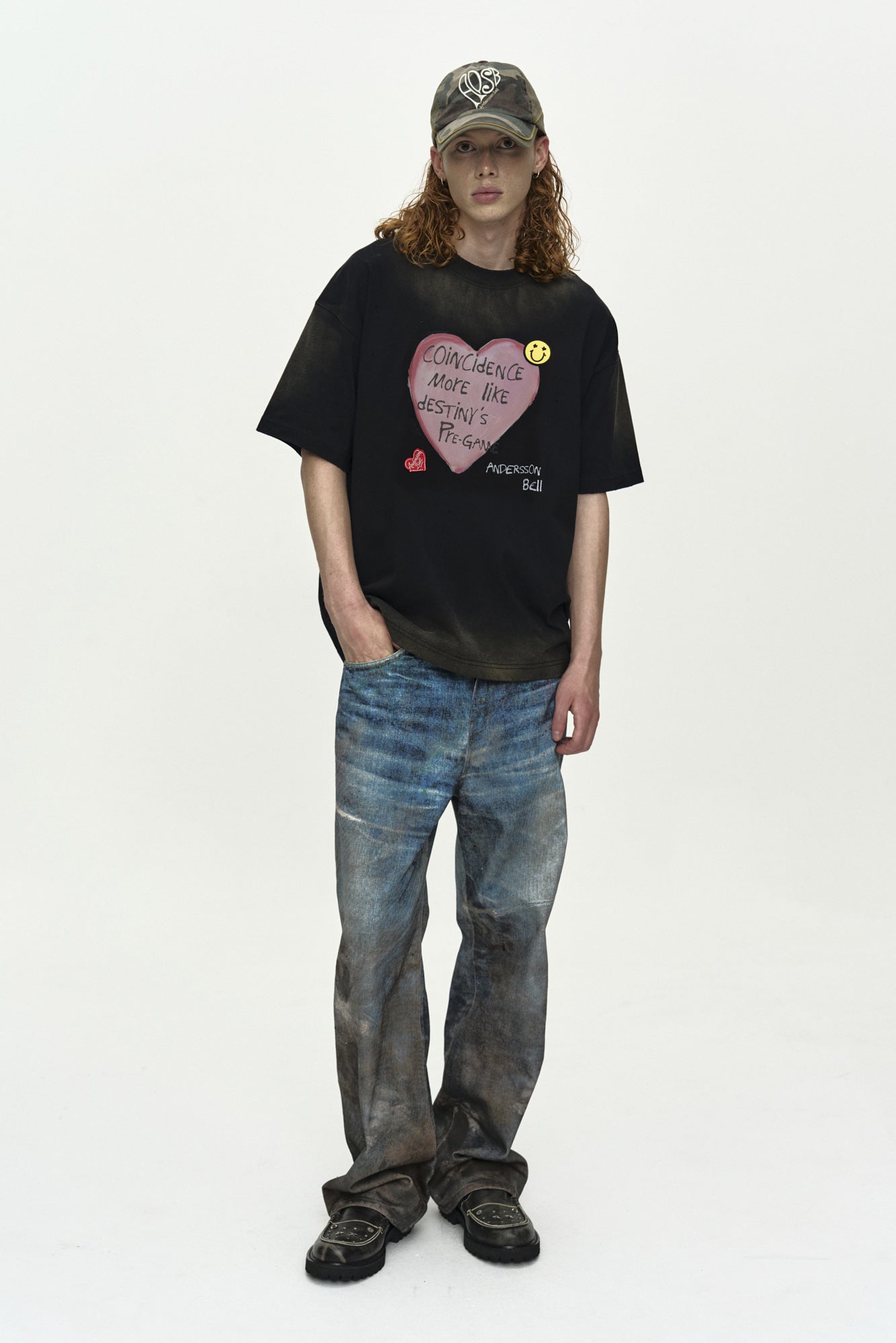 Andersson Bell - (essential) Unisex Spray Washed Heart Message T-Shirt (Essential) product image 9 | TRAB K-Fashion Australia