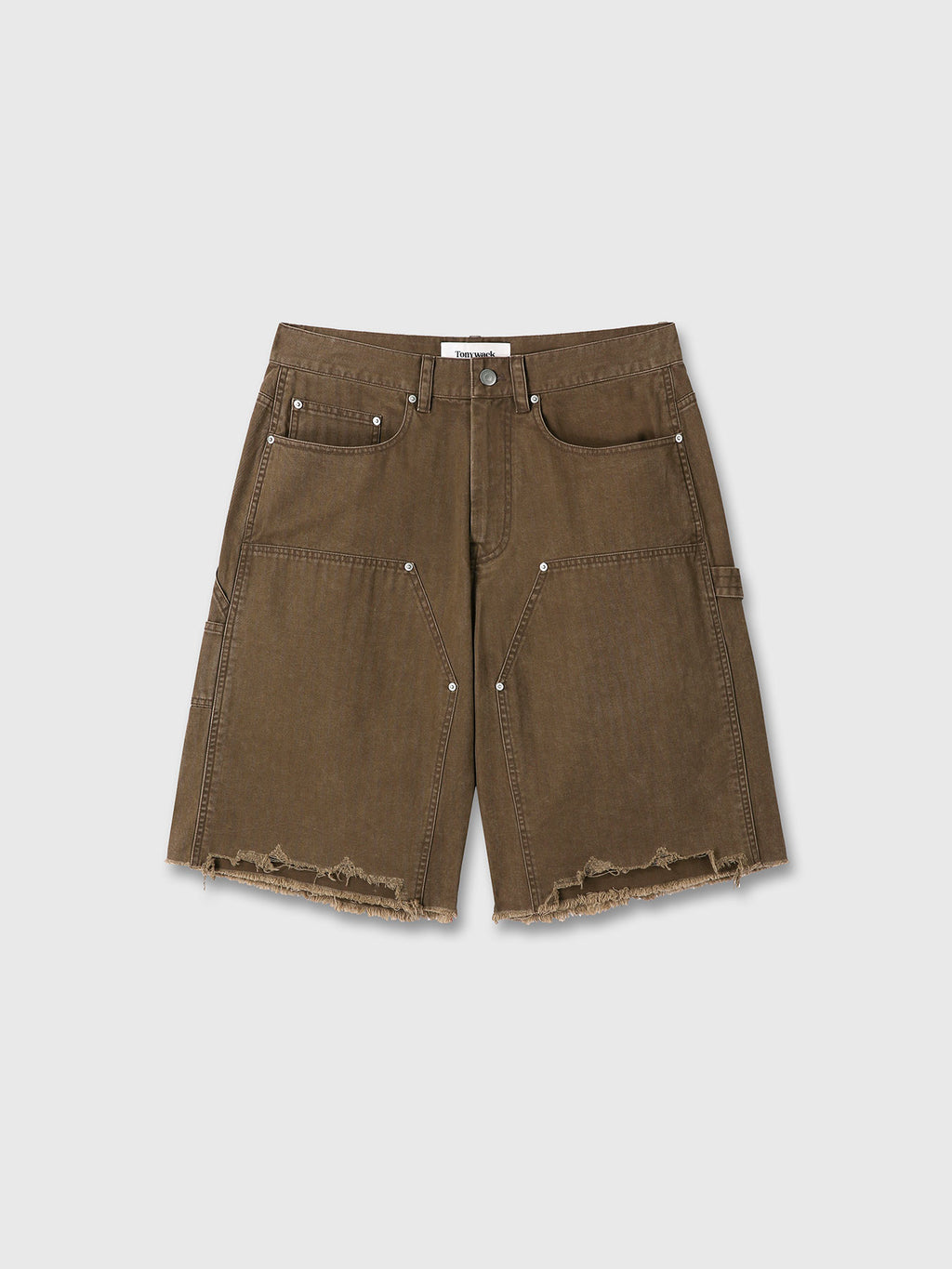 Tonywack - Hand Distressed Hbt Double Knee Shorts (Faded Brown) product image 11 | TRAB K-Fashion Australia