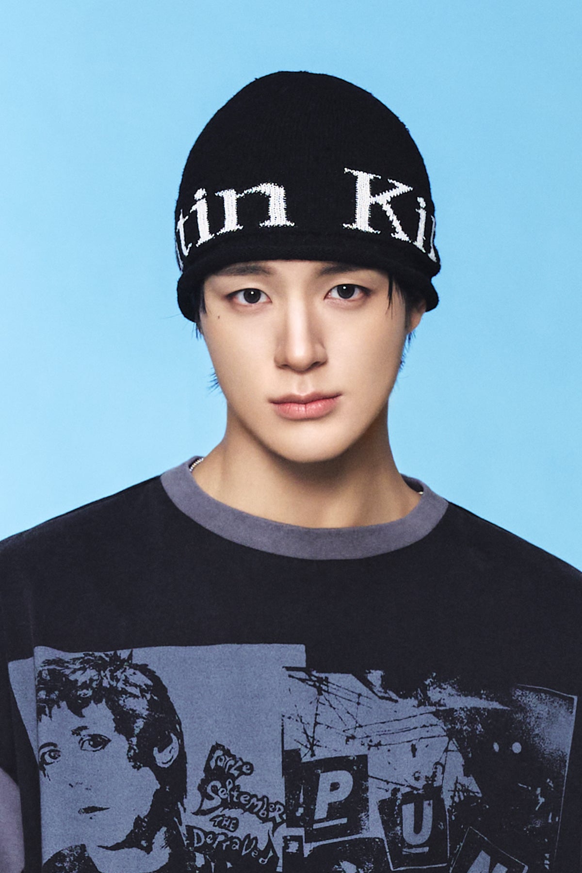 Matin Kim - Logo Linen Short Beanie (Black) product image 1 | TRAB K-Fashion Australia