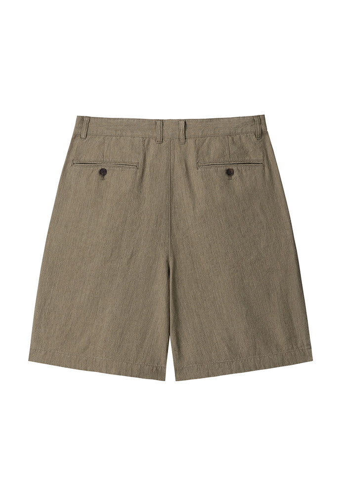Art if acts - Washed Linen Two Tuck Shorts (Khaki Beige) product image 6 | TRAB K-Fashion Australia