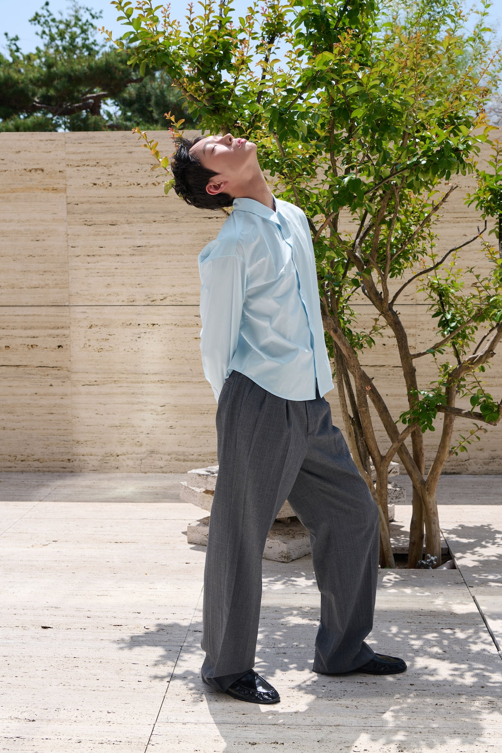 STU - 2 Tuck Crease Slacks (Charcoal) product image 2 | TRAB K-Fashion Australia
