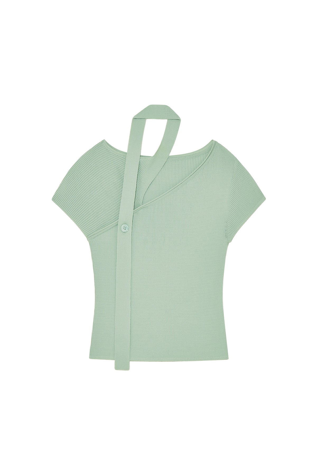 Matin Kim - Scarf Point Knit Top (Mint) product image 1 | TRAB K-Fashion Australia