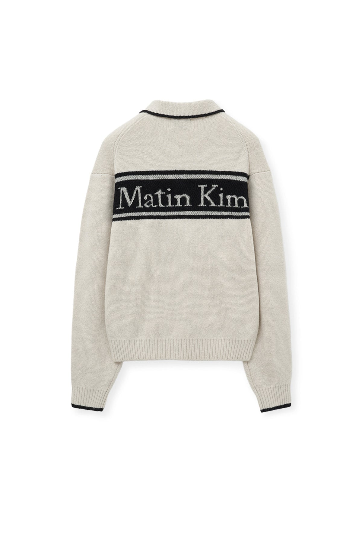 Matin Kim - Back Logo Collar Knit Top (Ivory) product image 3 | TRAB K-Fashion Australia