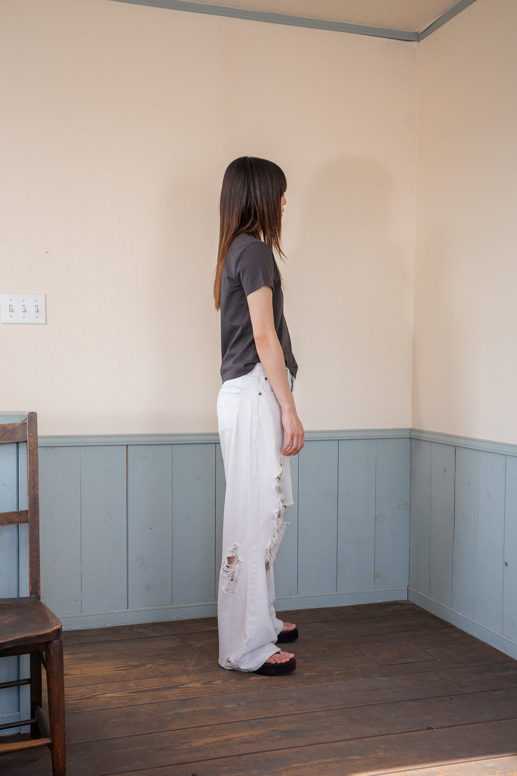 Matin Kim - Matin Shadow Typo Top (Charcoal) product image 6 | TRAB K-Fashion Australia