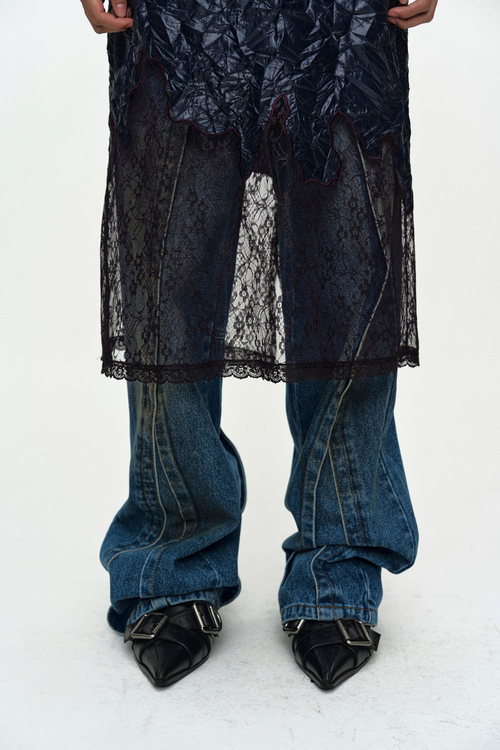 Andersson Bell - Embroidery Lace Dress (Navy) product image 6 | TRAB K-Fashion Australia