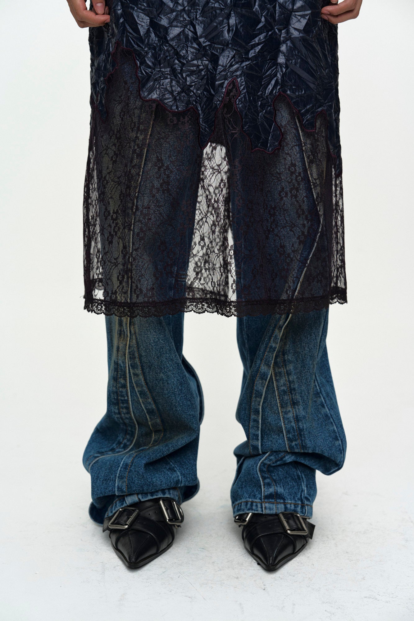 Andersson Bell - Embroidery Lace Dress (Navy) product image 6 | TRAB K-Fashion Australia