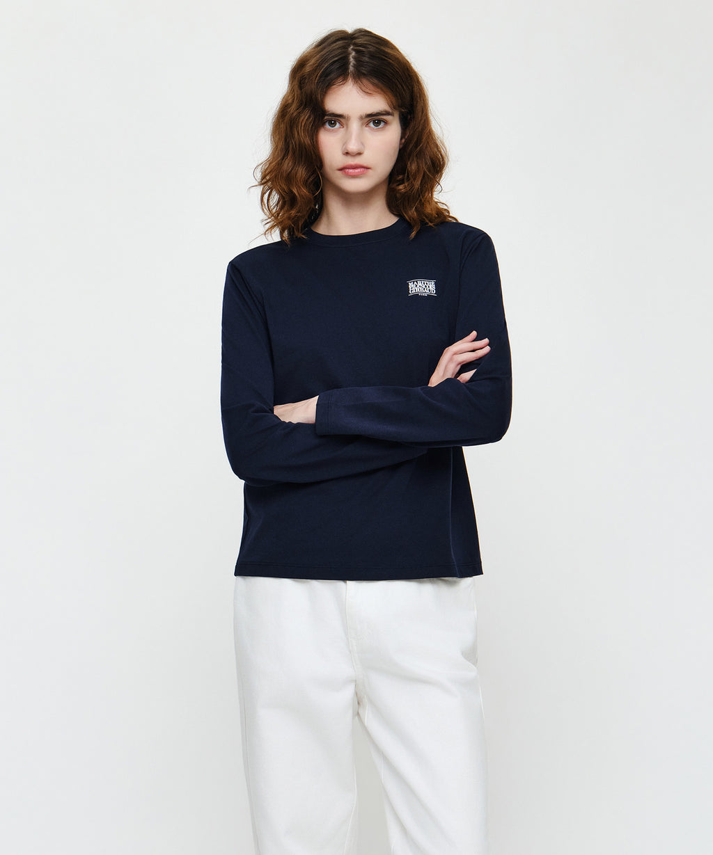 Marithe & Francois Girbaud - Small Classic Logo Long Sleeve Tee (Navy) product image 1 | TRAB K-Fashion Australia