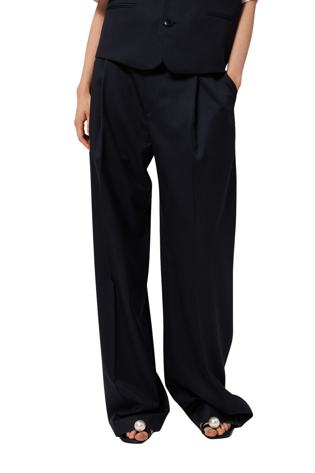 Kimhe Kim - Belted Wide Pants (Navy) product image 15 | TRAB K-Fashion Australia
