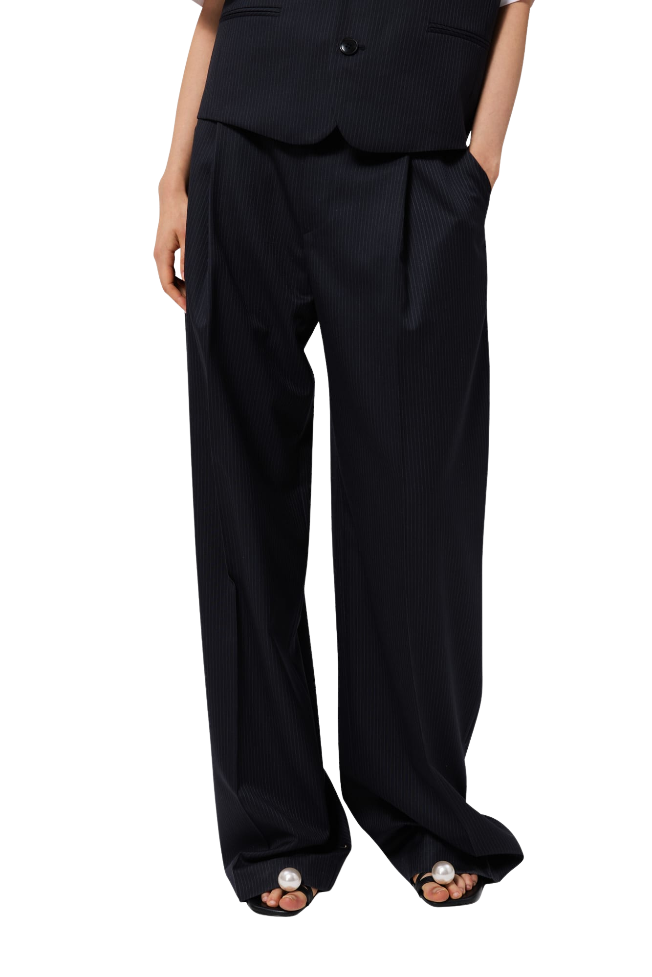 Kimhe Kim - Belted Wide Pants (Navy) product image 15 | TRAB K-Fashion Australia