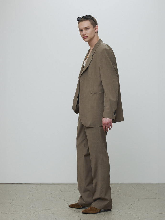Tonywack - Light Wool Relaxed Tailored Jacket (Taupe Melange) product image 1 | TRAB K-Fashion Australia