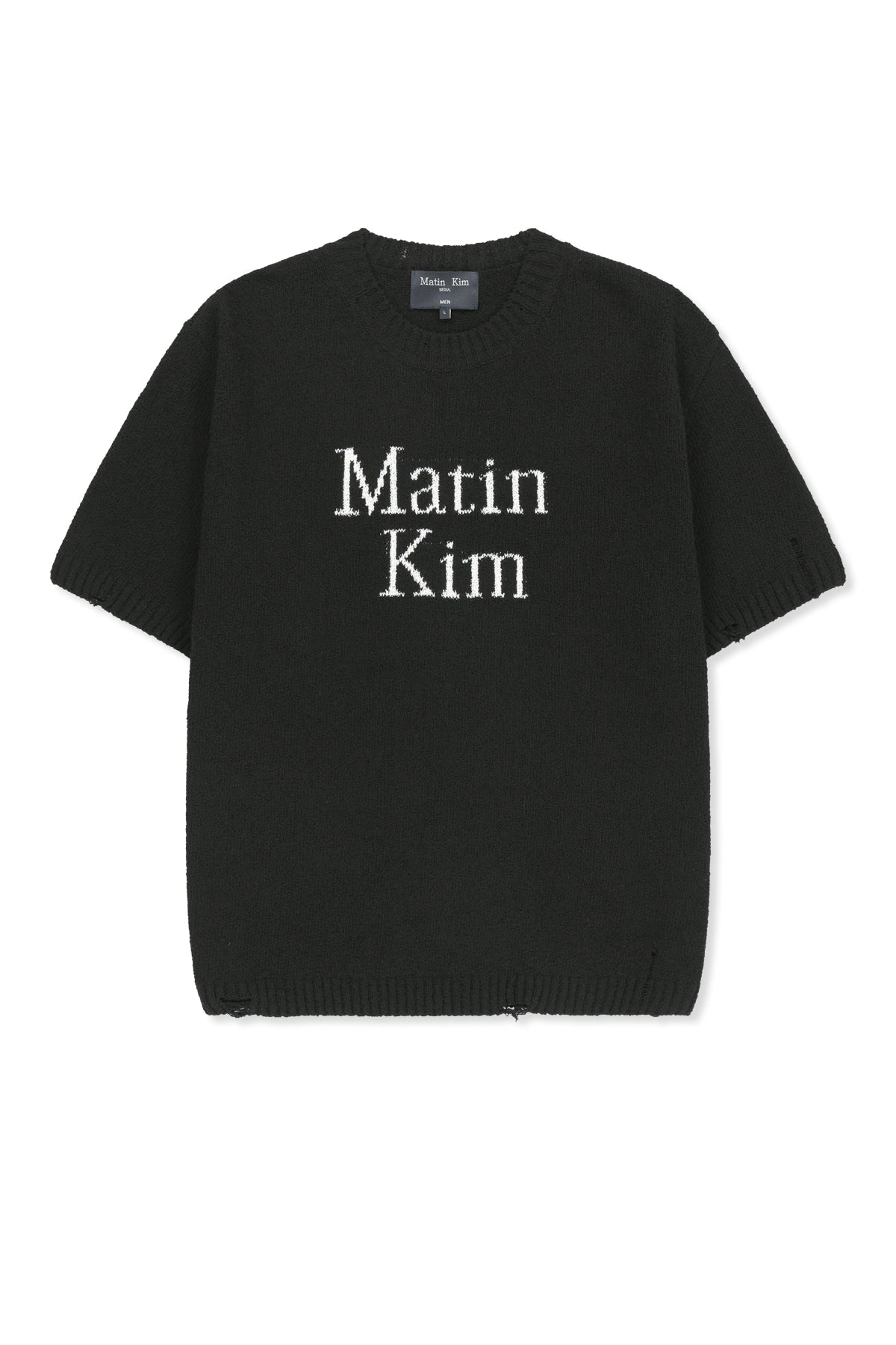 Matin Kim - Half Sleeve Logo Pullover (Black) product image 1 | TRAB K-Fashion Australia