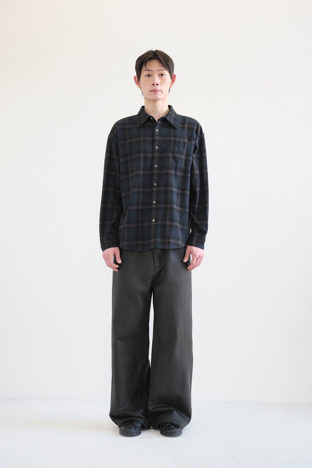 Hatchingroom - Archive Shirt V2 Check (Dyed Blue Charcoal) product image 3 | TRAB K-Fashion Australia