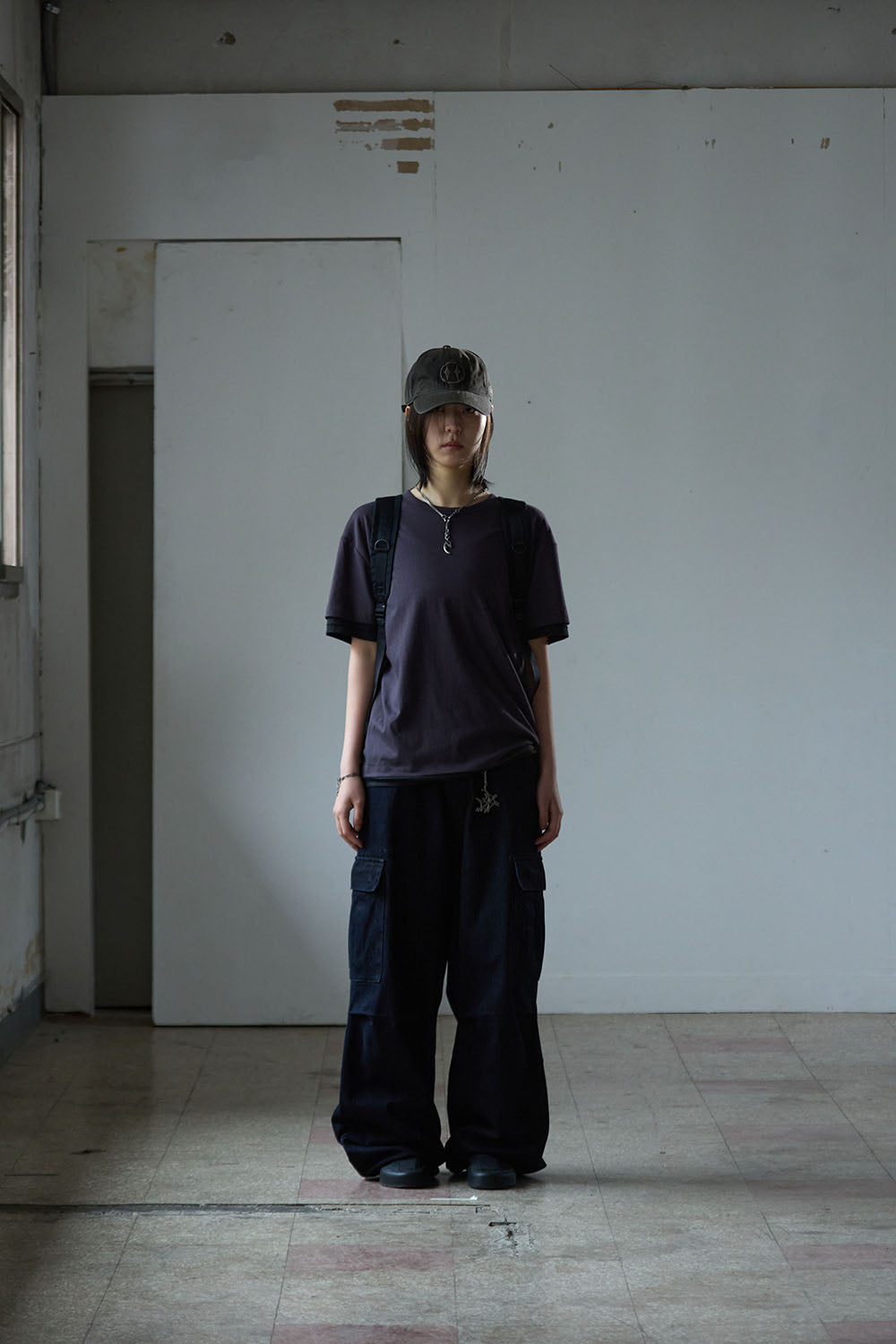 Hatchingroom - Two Face Stripe Tee 1/2 Purple (Charcoal) product image 10 | TRAB K-Fashion Australia