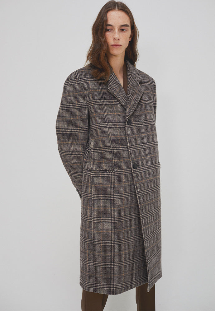 Tonywack - Sortie Wrap Coat (Brown Glen Check) product image 2 | TRAB K-Fashion Australia