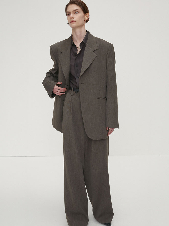 Tonywack - Light Wool Relaxed Tailored Jacket (Beige Taupe) product image 4 | TRAB K-Fashion Australia