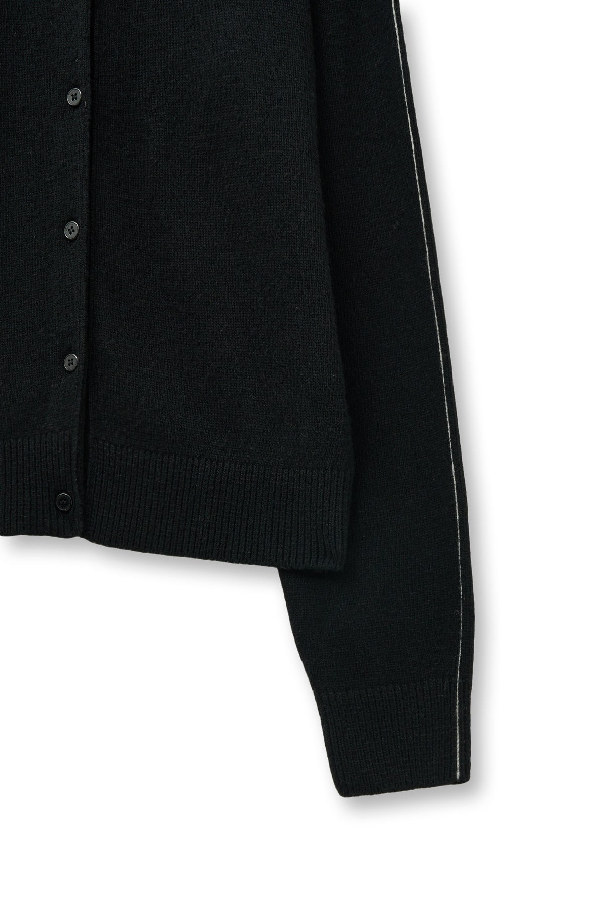 Matin Kim - Cashmere Blended Round Knit Cardigan (Black) product image 4 | TRAB K-Fashion Australia