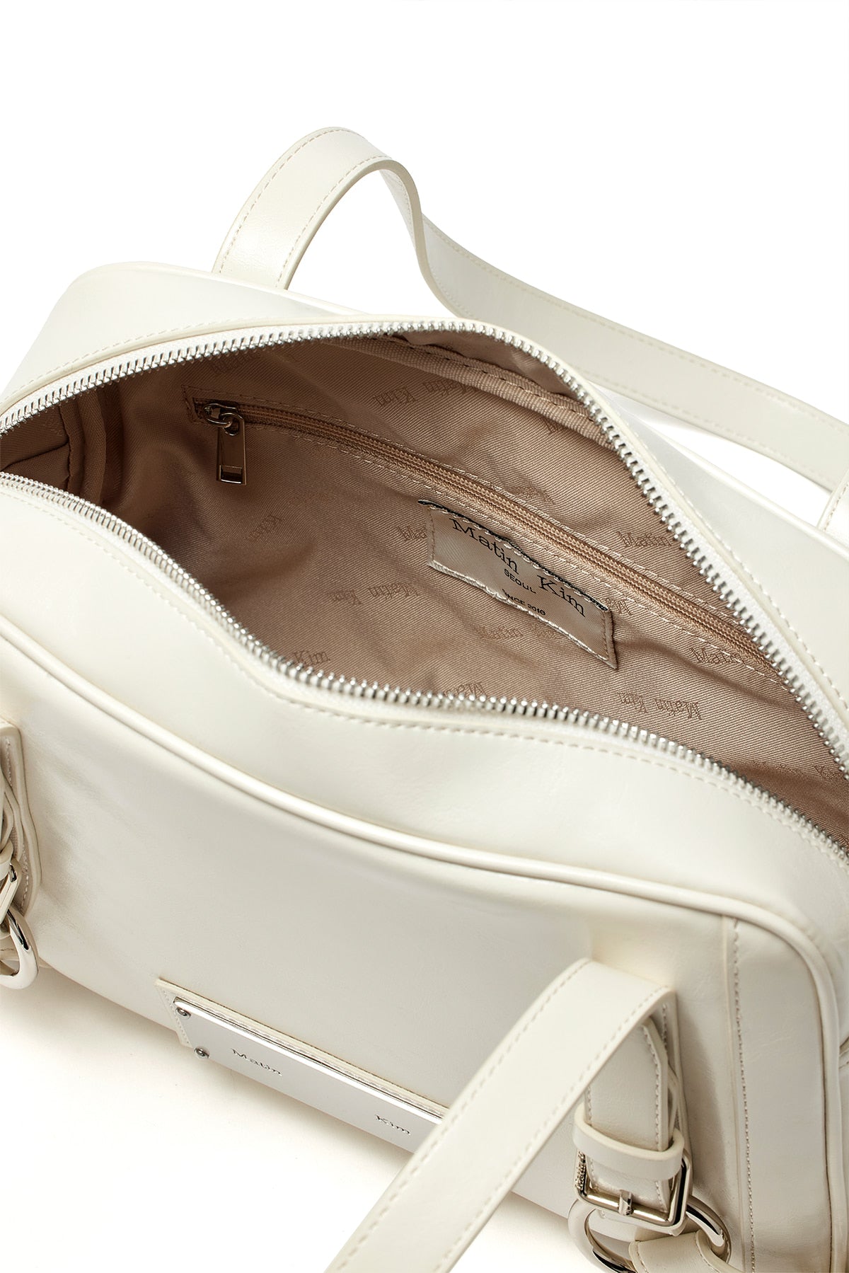 Matin Kim - Biker Detail Square Shoulder Bag (Ivory) product image 4 | TRAB K-Fashion Australia