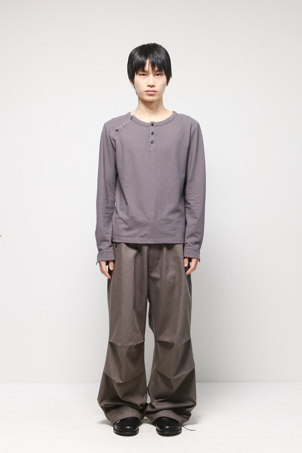 Hatchingroom - Triple Henley Neck Tee Rose (Grey) product image 3 | TRAB K-Fashion Australia