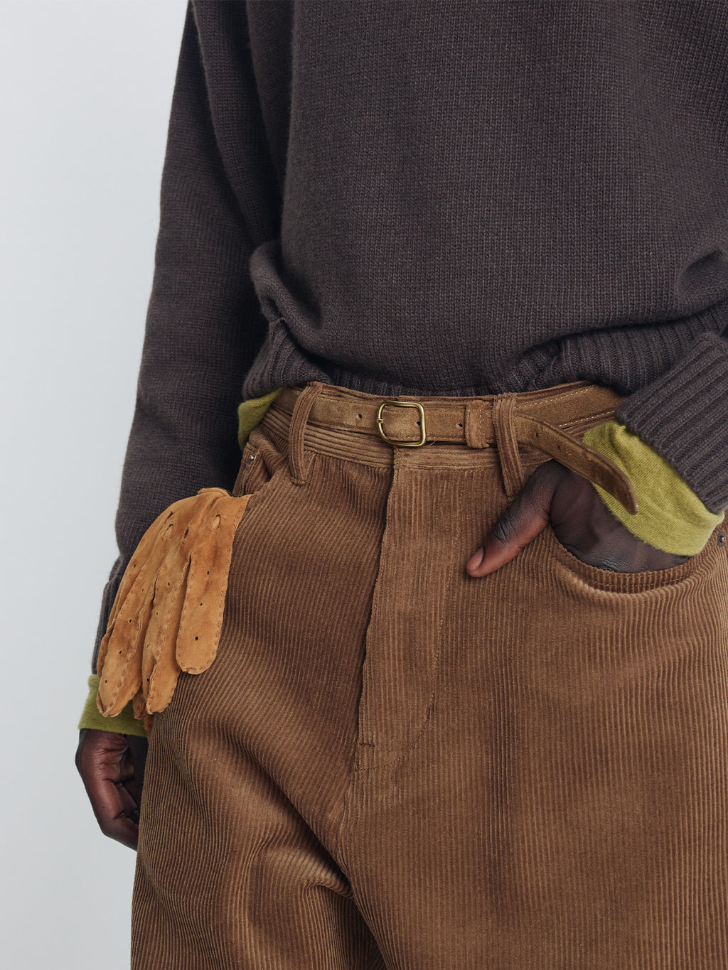 Tonywack - Wool And Cashmere Layered Knit (Brown/Olive) product image 8 | TRAB K-Fashion Australia