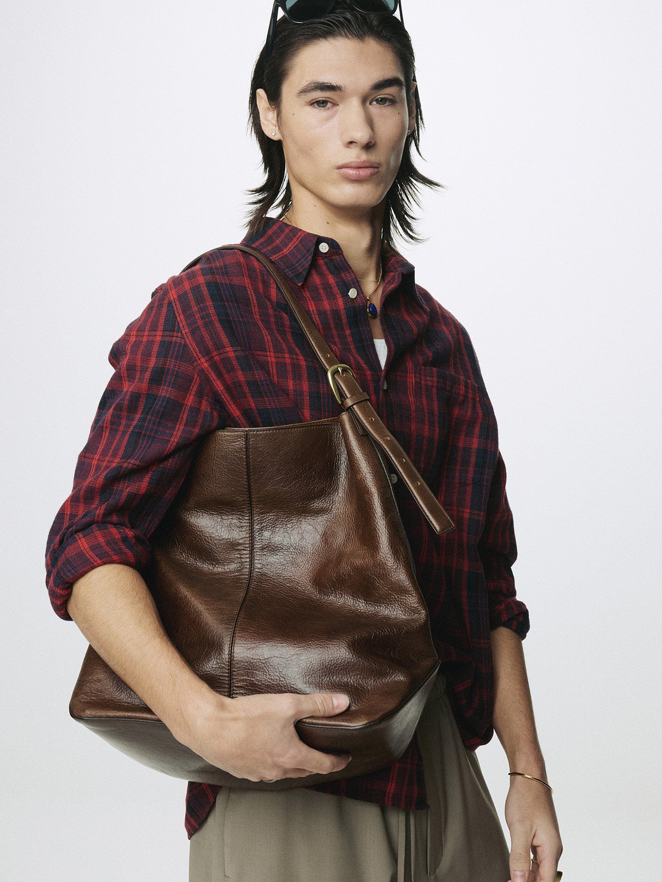 Tonywack - Washed Cotton Blend Check Shirt (Red/Blue) product image 7 | TRAB K-Fashion Australia