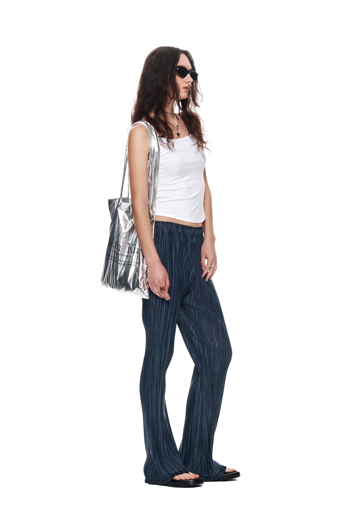 Matin Kim - Pleats Stitch Layered Pants (Navy) product image 9 | TRAB K-Fashion Australia