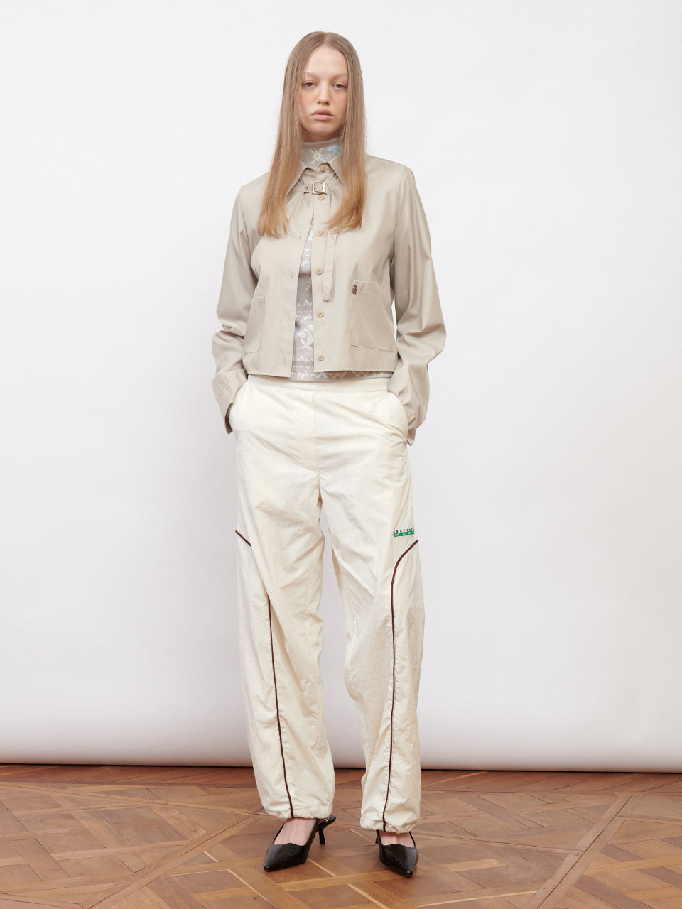 Kijun - Logo Woven Jogger Pants (Ivory) product image 6 | TRAB K-Fashion Australia