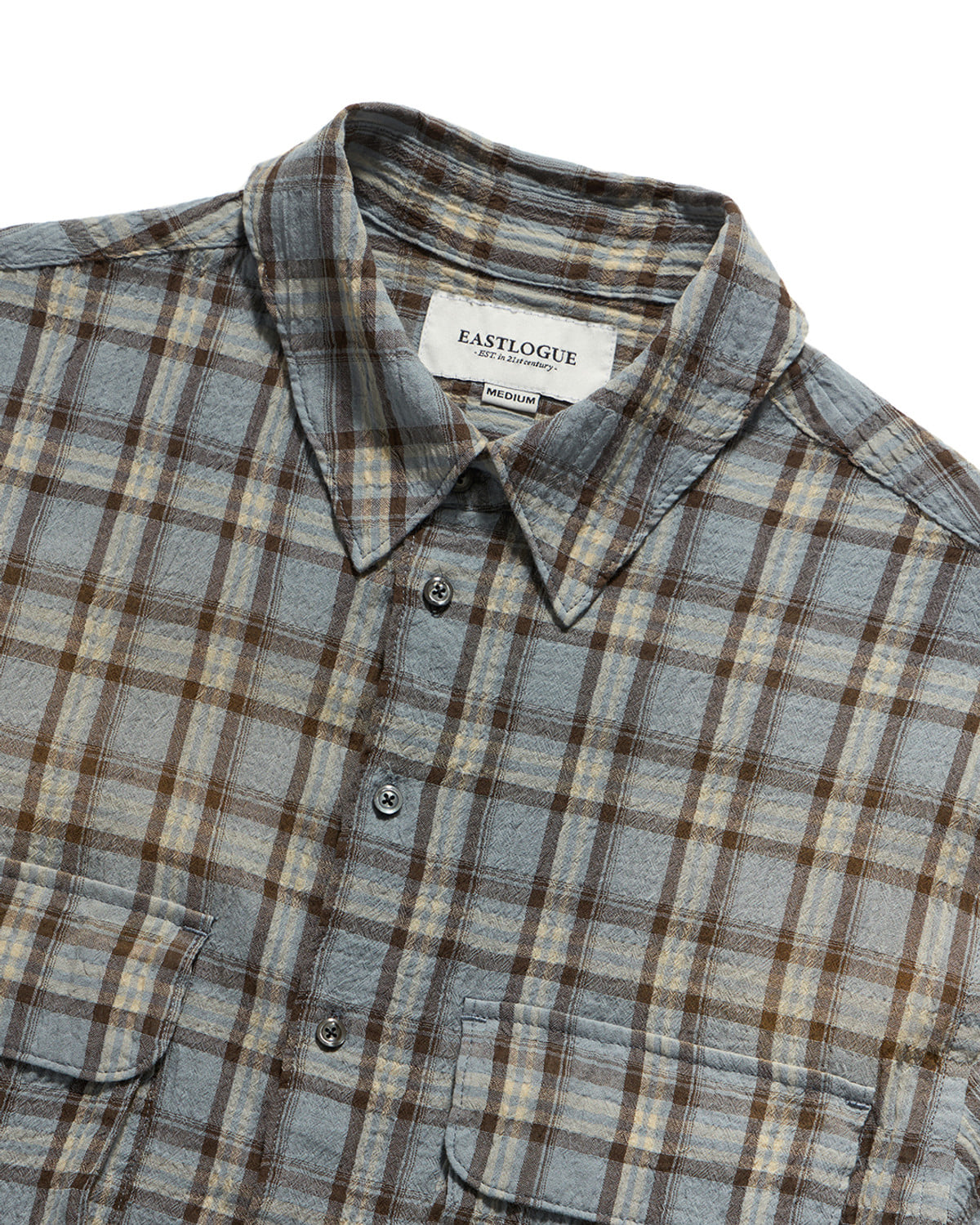 Eastlogue - Comfy Half Shirts (L.blue & Beige Check) product image 3 | TRAB K-Fashion Australia