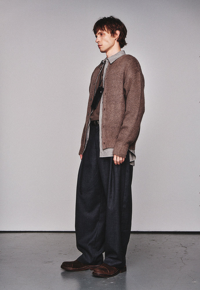 Art if acts - Mohair Round Neck Cardigan (Light Grey) product image 2 | TRAB K-Fashion Australia